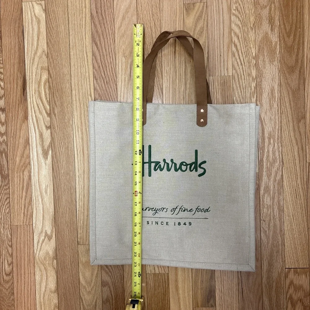 Harrods London - Embroidered Jute Grocery Shopper Bag
